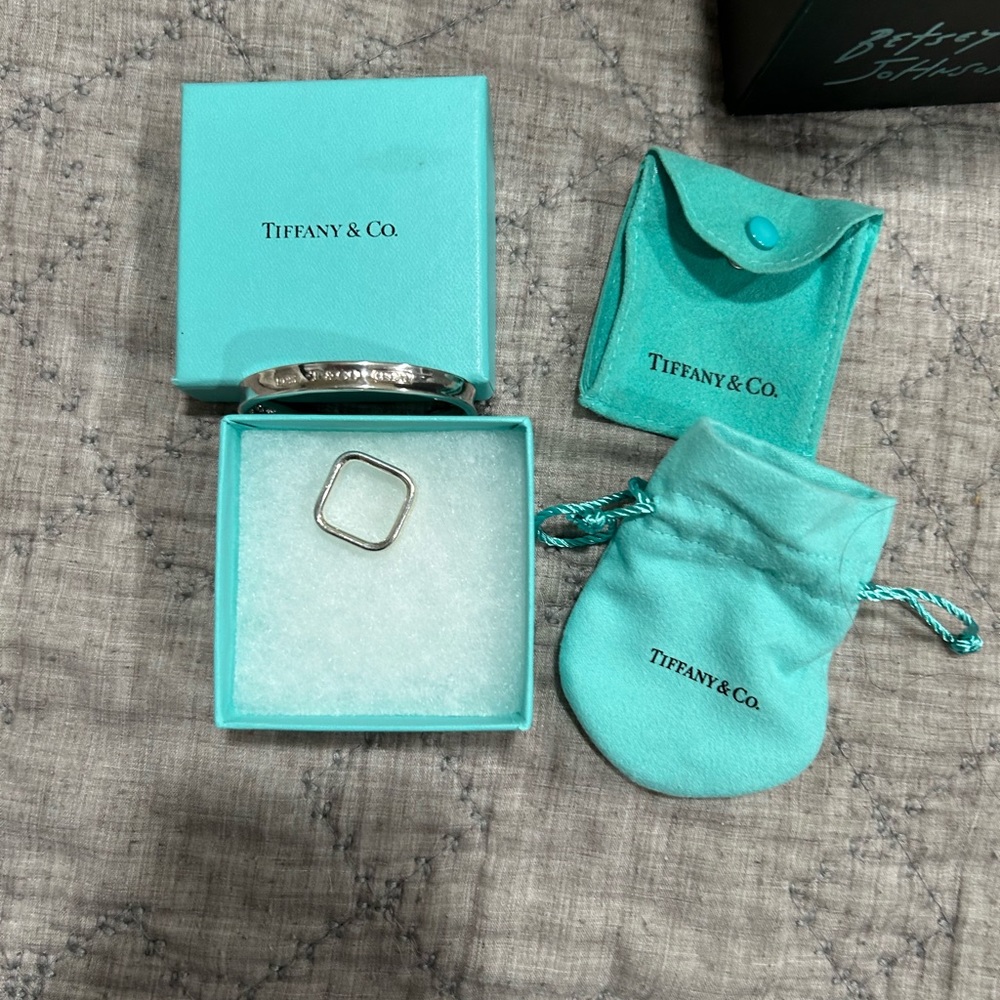 Tiffany Sliver Bracelet And Square Ring - image 5